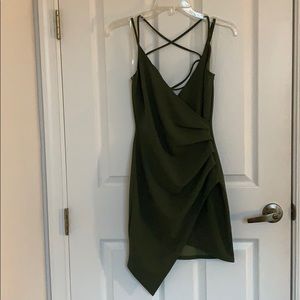Cross Back Kylie Wrap Dress - Olive